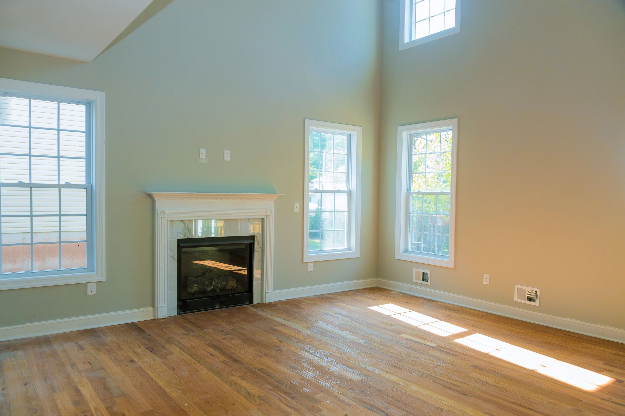 Residential living room with architectural woodwork