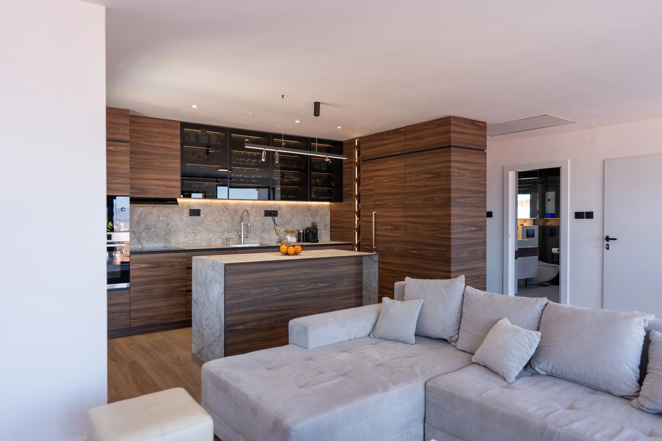 Open-plan kitchen and living room