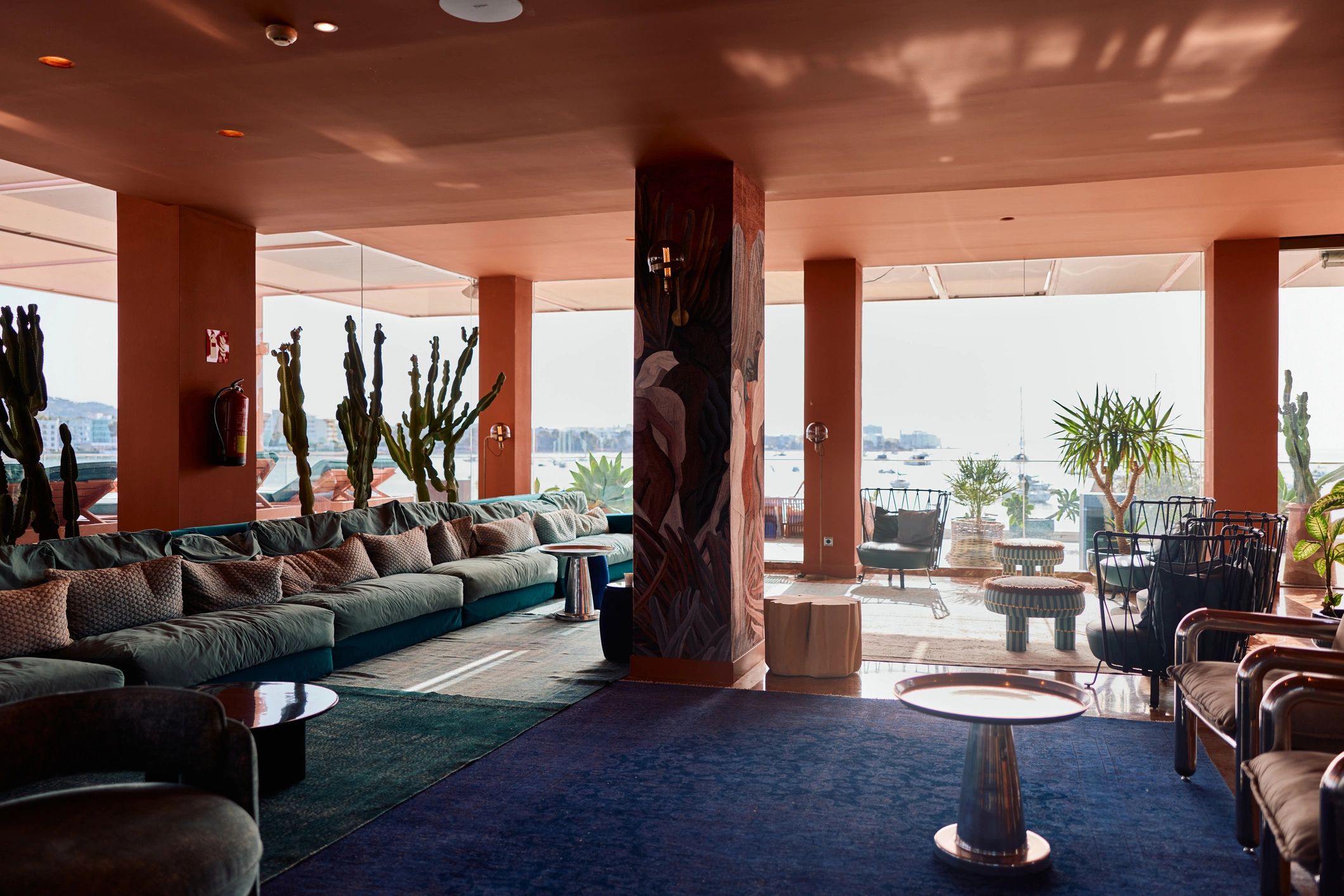 Modern resort lobby